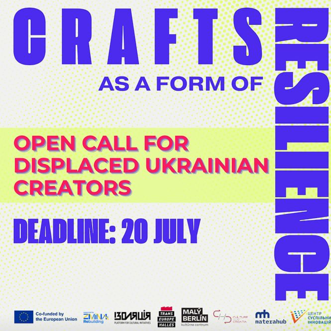 📢<a href="/materahub/">materahub</a> is launching a call for #craft professionals and #makers from #ukraine, supported by #CreativeEuropeprogram and Zmina Rebuilding project, led by Culture Hub Croatia, with Center for Social Innovation Ukraine!
👉For more information, access to lnkd.in/dqAncZzq