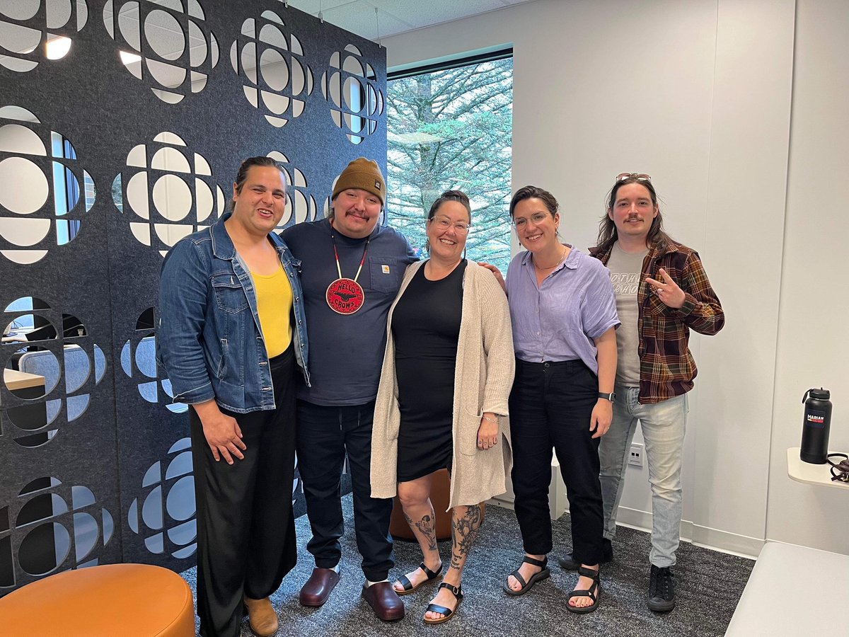 Just recorded a really lovely chat with The Hello Crows.

Two years ago, they were four musicians on stage for a songwriters circle. That happy accident turned into an Indigenous supergroup with a dozen shows booked this summer. 👏

Airing tomorrow!