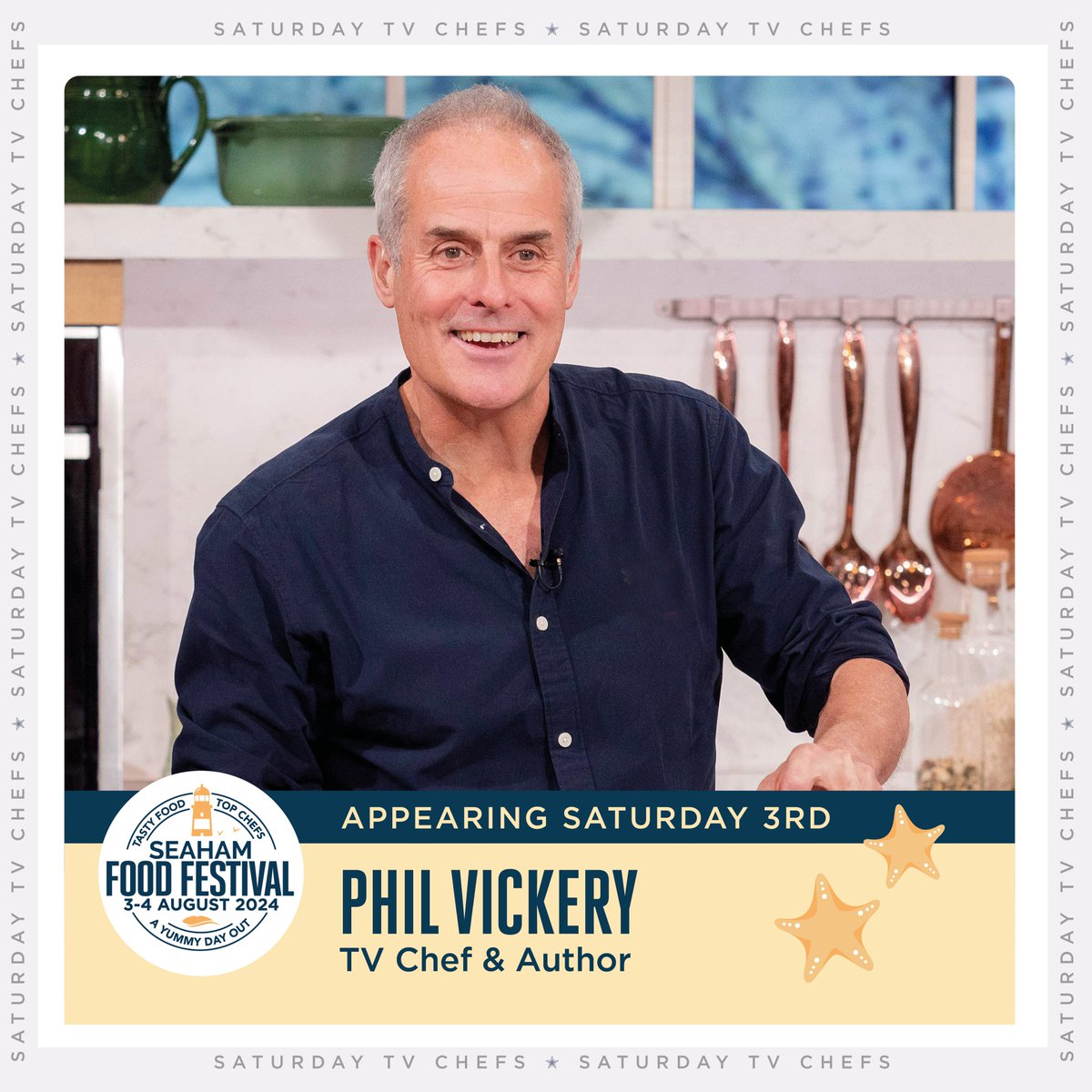 Seaham Food Festival (@seahamfoodfest) on Twitter photo The wonderful <a href="/philvickerytv/">Phil Vickery</a> will be appearing on our cookery theatre on Sat 3 Aug, bringing decades of culinary expertise.๐จโ๐ณ
Phil has cooked in some of the most exotic places around the world including St Lucia & Singapore, so we hope the sunshine is out for his visit to Seaham! The wonderful <a href="/philvickerytv/">Phil Vickery</a> will be appearing on our cookery theatre on Sat 3 Aug, bringing decades of culinary expertise.๐จโ๐ณ
Phil has cooked in some of the most exotic places around the world including St Lucia & Singapore, so we hope the sunshine is out for his visit to Seaham!