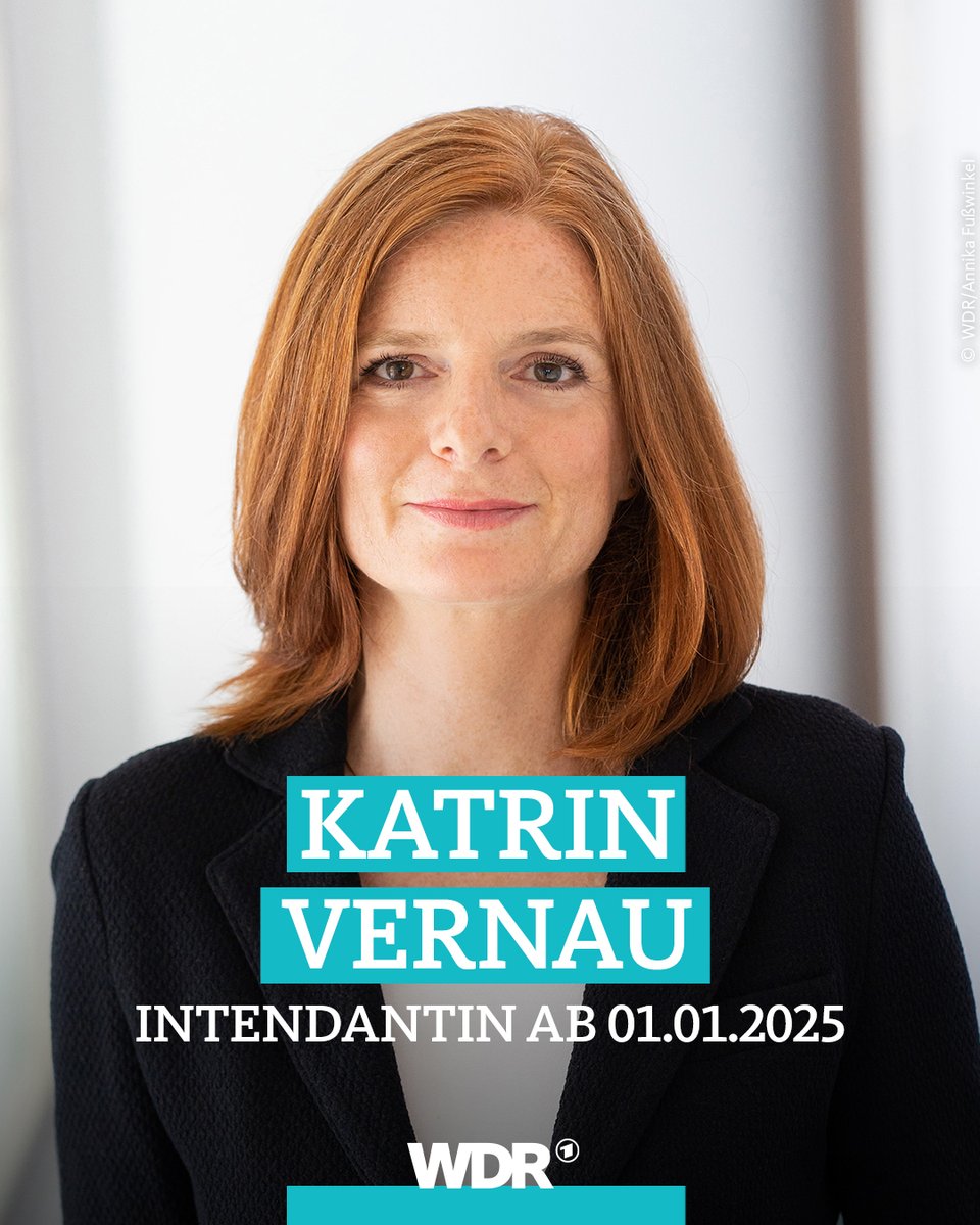 WDR (@wdr) on Twitter photo Dr. Katrin Vernau ist vom Rundfunkrat des WDR zur Intendantin (ab 01.01.2025) gewählt worden. Sie tritt dann die Nachfolge von Tom Buhrow an. #Intendantenwahl Dr. Katrin Vernau ist vom Rundfunkrat des WDR zur Intendantin (ab 01.01.2025) gewählt worden. Sie tritt dann die Nachfolge von Tom Buhrow an. #Intendantenwahl