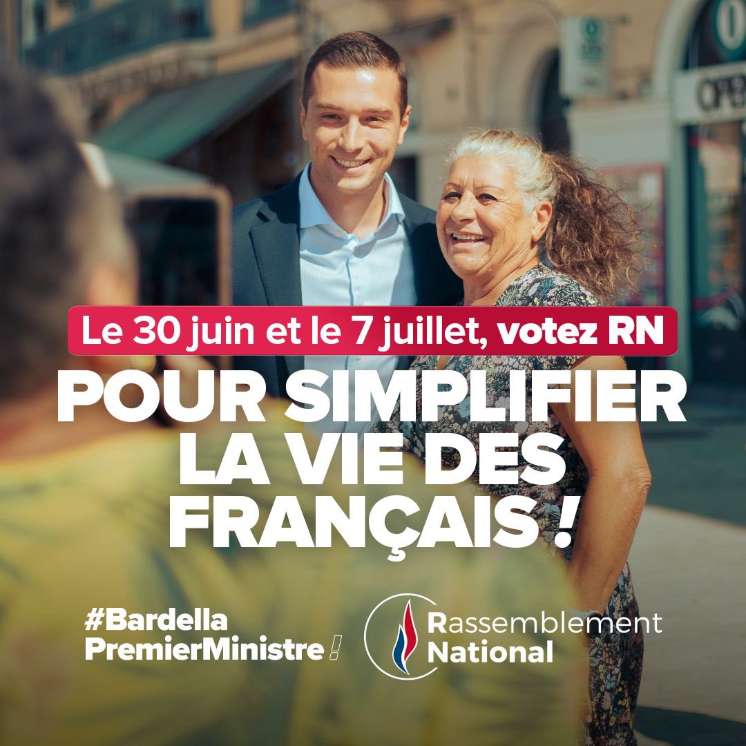 🔴 Il est temps de simplifier la vie des Français, qui ne supportent plus le poids de la bureaucratie à tous les échelons de l’administration.

Nous organiserons des États Généraux de la simplification pour faciliter les démarches des Français.

#BardellaPremierMinistre