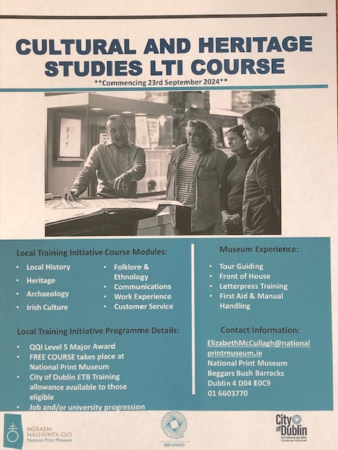 Do you love a good story? Are you passionate about heritage, deeply interested in archaeology, charmed by folklore and transported by history? Yes to all? Sounds like our Cultural and Heritage Studies LTI Course <a href="/NatPrintMuseum/">NationalPrintMuseum</a> might be for you! Contact us for more information!