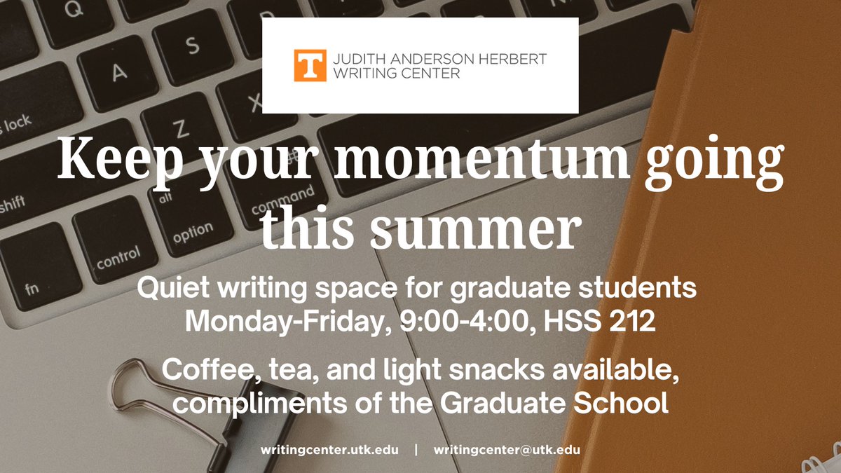 Graduate students--Do you need some quiet writing space this summer? HSS 212 is open M-F, 9-4--with coffee, tea, and snacks provided by the Graduate School.  Come on by to get some writing done!