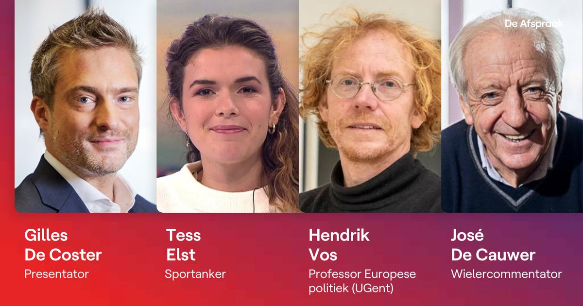 Vanavond in #deafspraak: <a href="/gdcoster/">Gilles De Coster</a> en Tess Elst over hoe om te gaan met (voetbal)supporters, <a href="/hendrikvos/">hendrik vos</a> over de eerste Europese top sinds de verkiezingen en <a href="/josedecauwer/">José De Cauwer</a> kijkt vooruit naar de Tour de France. Om 20u35 op <a href="/vrtcanvas/">VRT CANVAS</a>