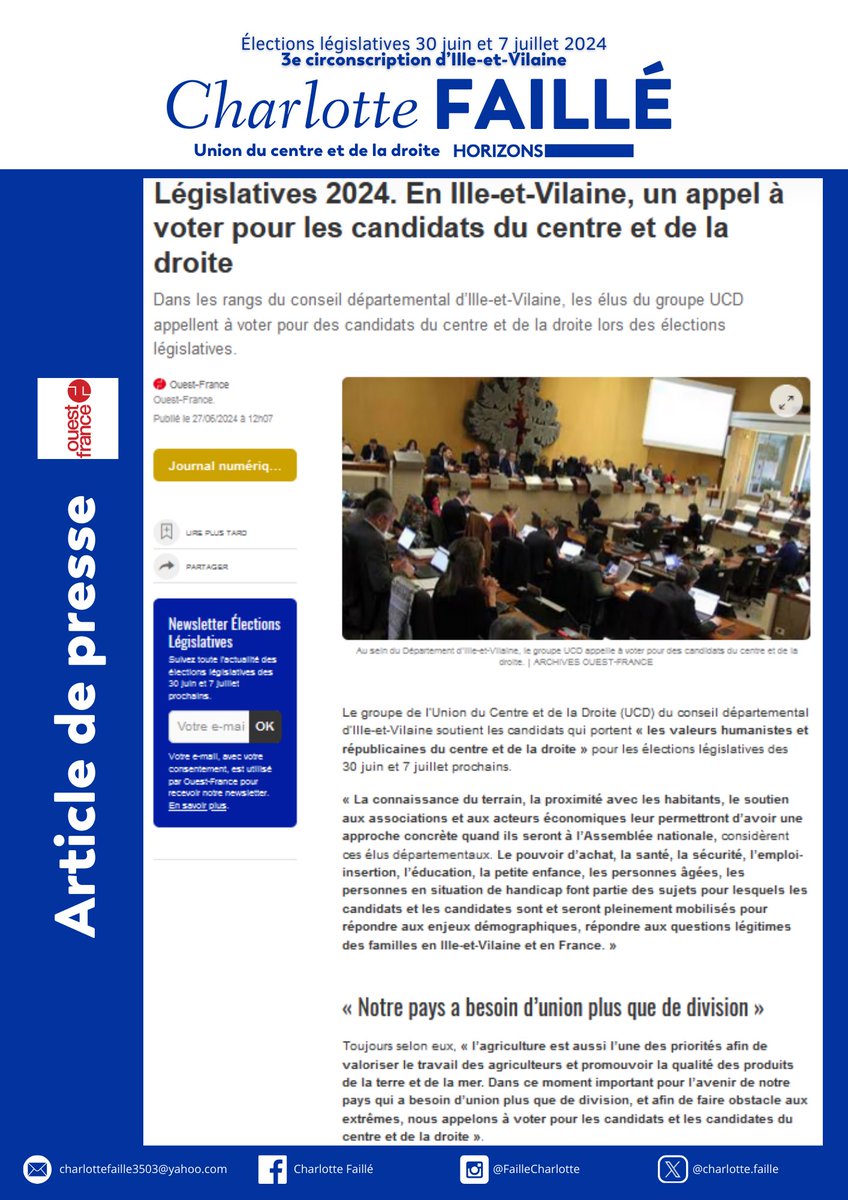 FailleCharlotte's tweet photo. 🔵 📰 Les valeurs républicaines et la connaissance du terrain doivent l’emporter dimanche ! https://t.co/OFCkRUiuWG