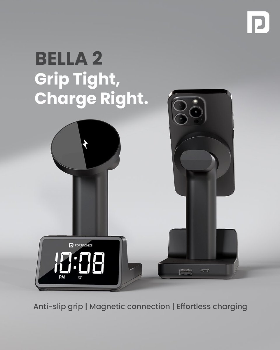 Portronics's tweet photo. Tired of your phone falling?
The Bella 2 features anti-slip grip technology on its charging pad, ensuring your phone stays securely in place. Now enjoy hands-free use while powering up, anywhere you want it to charge.
Shop now: https://t.co/oz4Rir1zPd
#portronicsindia #bella2 https://t.co/9yqymuIs30