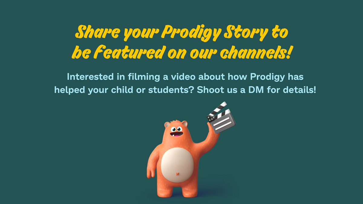 ProdigyGame's tweet image. If #ProdigyMath or #ProdigyEnglish has helped you, your students or child - we&apos;d love to share your story on our social channels 🧡 

If you&apos;re interesting in filming a short video for us (just from your phone!) please shoot us a DM for details 🤳