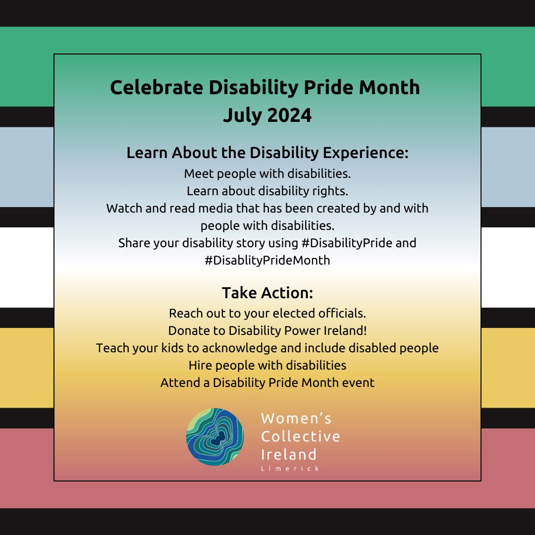 Women's Collective Ireland - Limerick (@wci_limerick) on Twitter photo July is Disability Pride month, so we are encouraging our followers to learn more about the disability experience and to take action for disability rights!
<a href="/_DPIreland/">Disability Power Ireland</a> is also organising a march on July 20th in Dublin โโโ
disabilitypride.ie July is Disability Pride month, so we are encouraging our followers to learn more about the disability experience and to take action for disability rights!
<a href="/_DPIreland/">Disability Power Ireland</a> is also organising a march on July 20th in Dublin โโโ
disabilitypride.ie