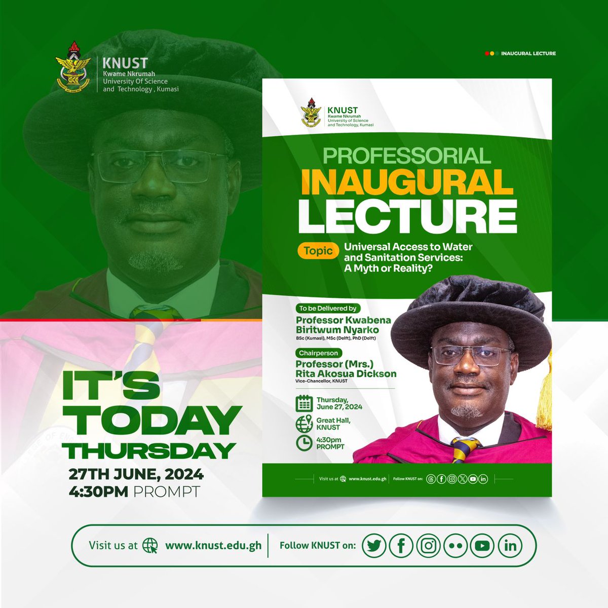 KEEP_KNUST's tweet photo. Few minutes to go π₯ π₯ π₯
Join us online as well https://t.co/rhaWuEmEzx
#engineering #professorial #inaugural #lecture https://t.co/ioNn0AqeDF