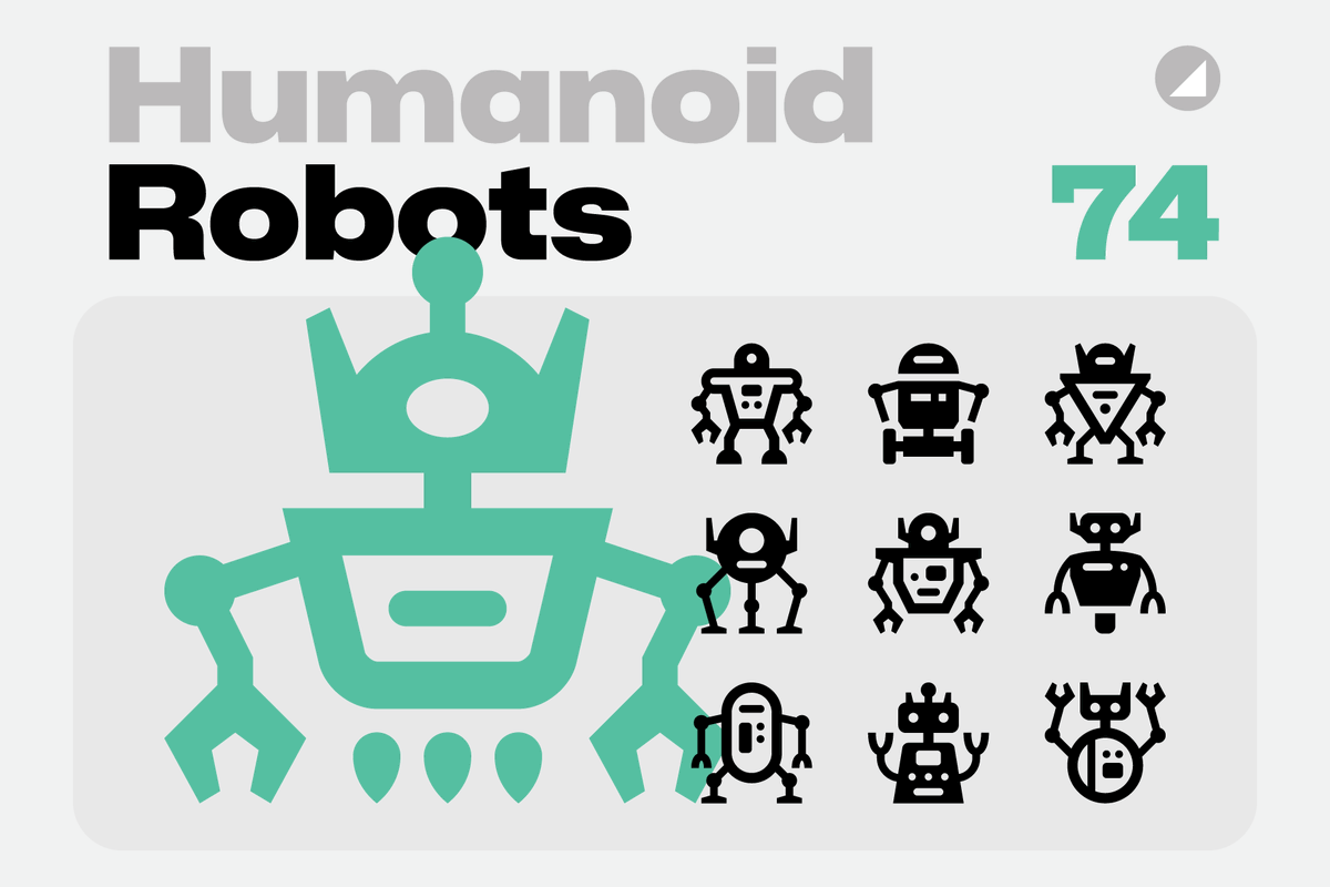 everydaytem's tweet photo. +1 
Humanoid Robots 🤖
74 / SVG, EPS, PNG / Line &amp; Solid

https://t.co/lapfYhZfrD https://t.co/yz5Ca0G5ar