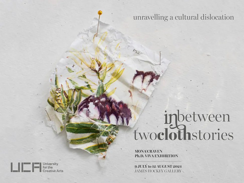 Don't miss 'In Between Two Cloths', PhD student Mona Craven's viva exhibition at James Hockey Farnham, 9 July 2024 - 12 August: uca.ac.uk/events/galleri…