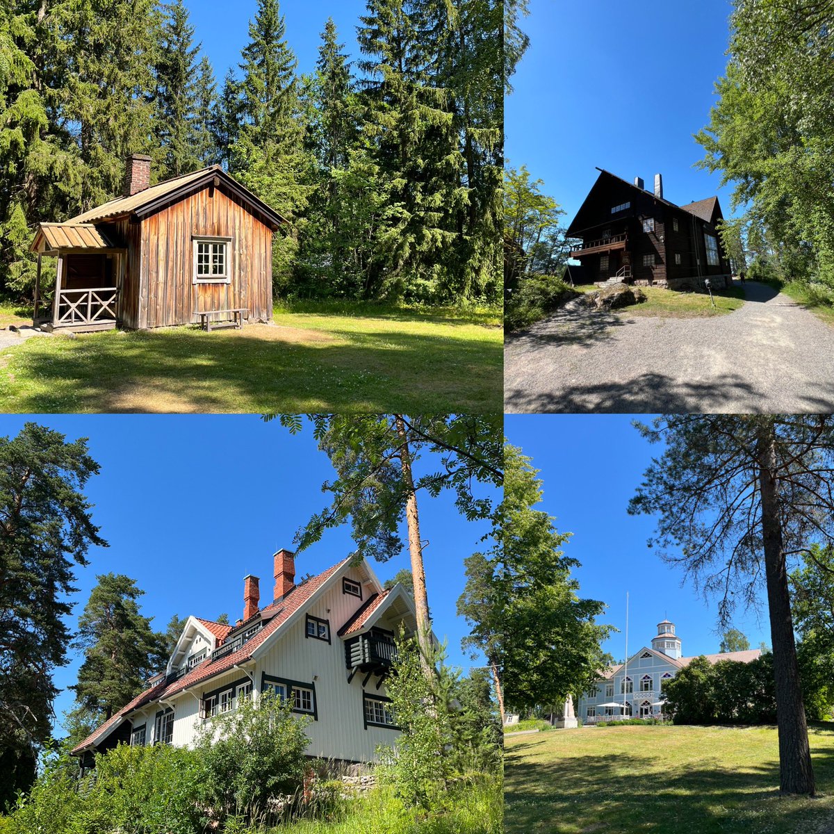 vmnyman's tweet photo. Tuusulanjärven museokierroksen kohteina Aleksis Kiven kuolinmökki, Halosenniemi, Ainola ja Lottamuseo. #museot #Tuusula #Järvenpää https://t.co/0j57X8wsdh