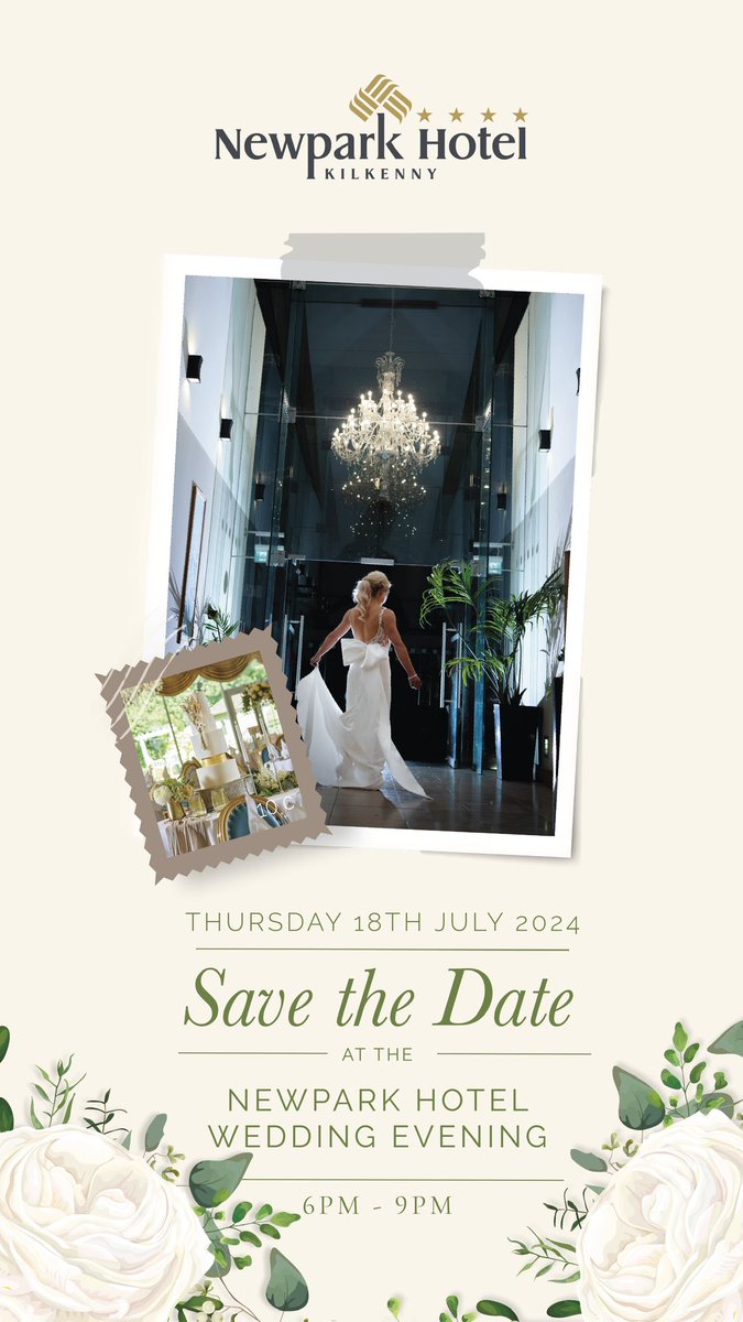 NewparkHotelKilkenny (@newparkhotel) on Twitter photo Save the date! ✨
Join us for our Wedding Showcase on July 18th and let us help you bring your dream wedding to life! 💍
Contact our dedicated Wedding Planner, Sinead, at +353 56 776 0593 or email weddings@newparkhotel.com
#weddinghshowcase #newparkwedding Save the date! ✨
Join us for our Wedding Showcase on July 18th and let us help you bring your dream wedding to life! 💍
Contact our dedicated Wedding Planner, Sinead, at +353 56 776 0593 or email weddings@newparkhotel.com
#weddinghshowcase #newparkwedding