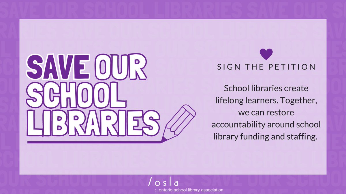 The Ministry of Education has changed the way schools are funded, eliminating protected funding for school libraries and library staff.

Let the Ford government and Education Minister @ToddSmithPC know that every student in Ontario needs a properly funded and staffed school