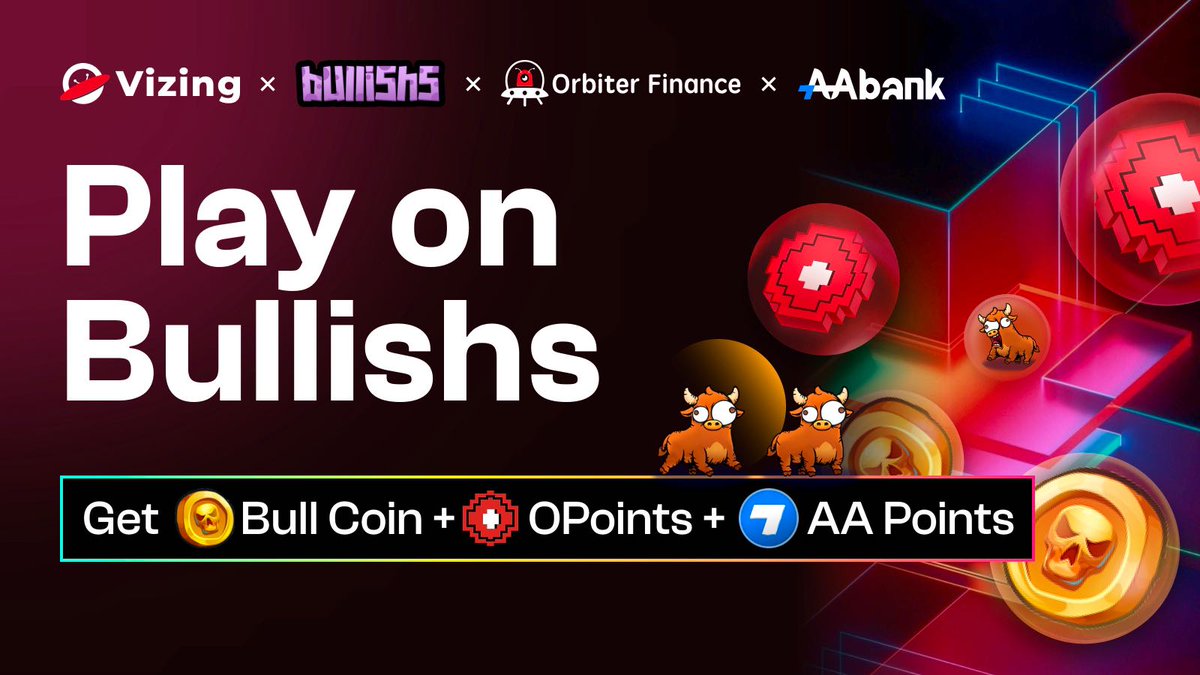 Vizing_L2's tweet photo. 🛸 Buckle up! Orbiter Vizing and @Bullishs_io are teaming up! 

🚀 Bullishs, the first seamless cross-chain game to play to earn, is now accessible through our exclusive link!

🔗 Play on Bullishs via https://t.co/WXF1GjGh7p and deposit 0.01 $ETH.

🎁 Get Orbiter New User Rewards: 10,000 $BULL + 100% Buff + 200 Upgrade Points!

🥳 Get additional AA Points if you enter from: https://t.co/c0IcTwsKof

⏰ Time: 2024/6/27 - 2024/7/4 (UTC+8)

🐂 Let's charge ahead and earn together!