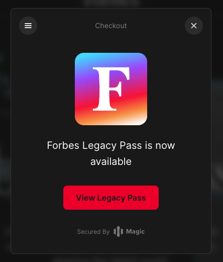 minted my <a href="/ForbesWeb3/">Forbes Web3</a> Legacy Pass, proud to be a member, looking forward to be on this wonderfull journey with Forbes