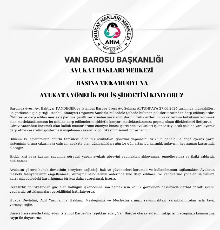Van Avukat Hakları Merkezi tweet media