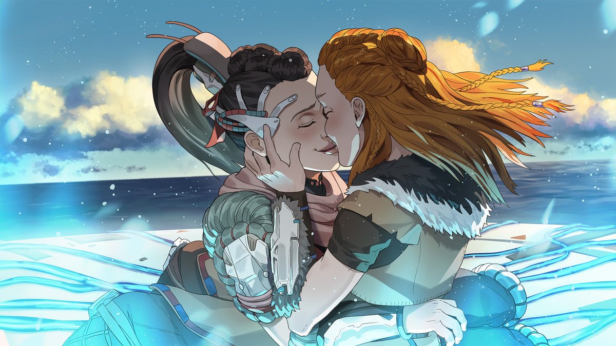 veryhartless's tweet photo. The final #Seyka route CG for @focusontheheart! I did the line art and background while @silketara did an absolutely stellar job on the character colors and effects. I remember nearly fainting when she returned the file to me.
#HorizonForbiddenWest #FothSeyka #Fothreveals https://t.co/M8Zn91gvtB
