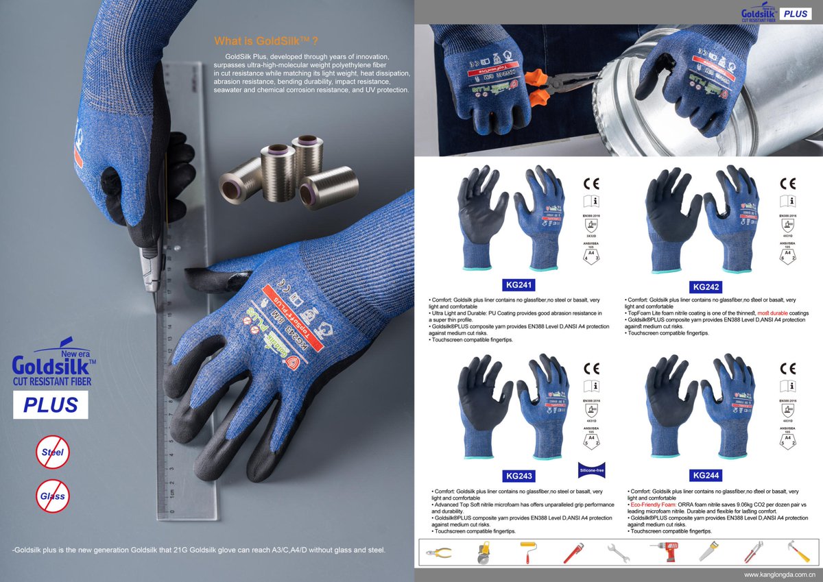 kld_da's tweet image. These are the most comfortable 21G gloves we&apos;ve ever made, using our patented Gold Silk Plus yarn technology.  No glass, no steel, no basalt.   Recommend partnering these liners with our Top Foam Lite, Topsoft Plus or new ORRA 2 nitrile foams!
#PPE #safetyequipment #gloves