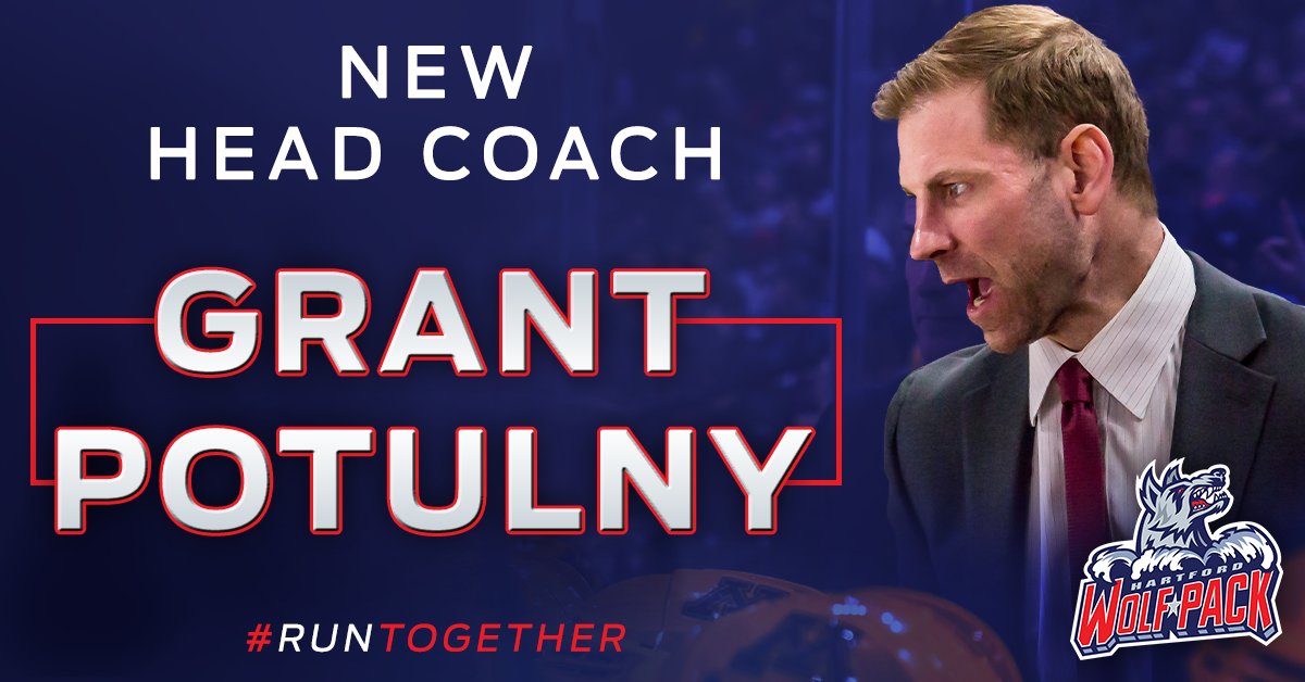 OFFICIAL: #NYR has named Grant Potulny Head Coach of the AHL’s Hartford Wolf Pack. Potulny is the eighth head coach in Wolf Pack history.

#RunTogether