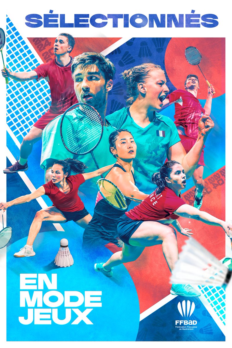 Plus qu'1⃣ mois avant le début du #badminton aux #JeuxOlympiques de <a href="/Paris2024/">Paris 2024</a> ⏱️
🏸 𝑑𝑢 27 𝑗𝑢𝑖𝑙𝑙𝑒𝑡 𝑎𝑢 5 𝑎𝑜𝑢̂𝑡

Le tirage au sort des poules aura lieu le vendredi 12 juillet, restez connectés 📲

<a href="/EquipeFRA/">Equipe France</a> 🇫🇷