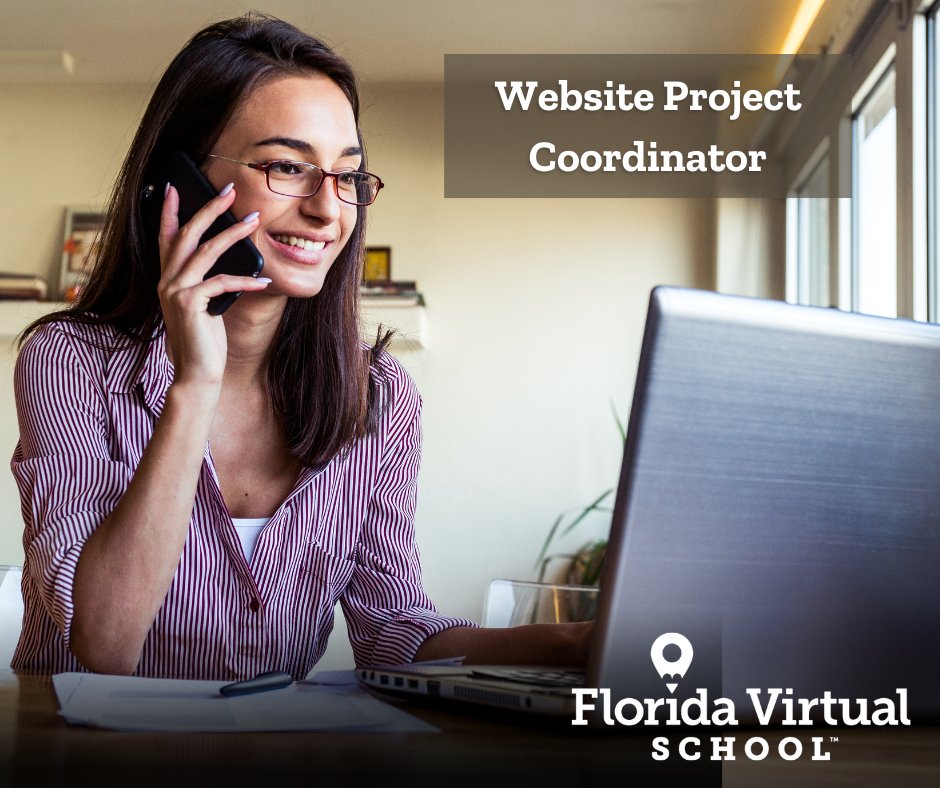 If you're looking for a remote position with paid holidays plus vacation time, a competitive total rewards package, and a flexible work environment, we're looking for a Website Project Coordinator. Apply today at flvs.net/careers

#remotework #educationjobs #teamFLVS