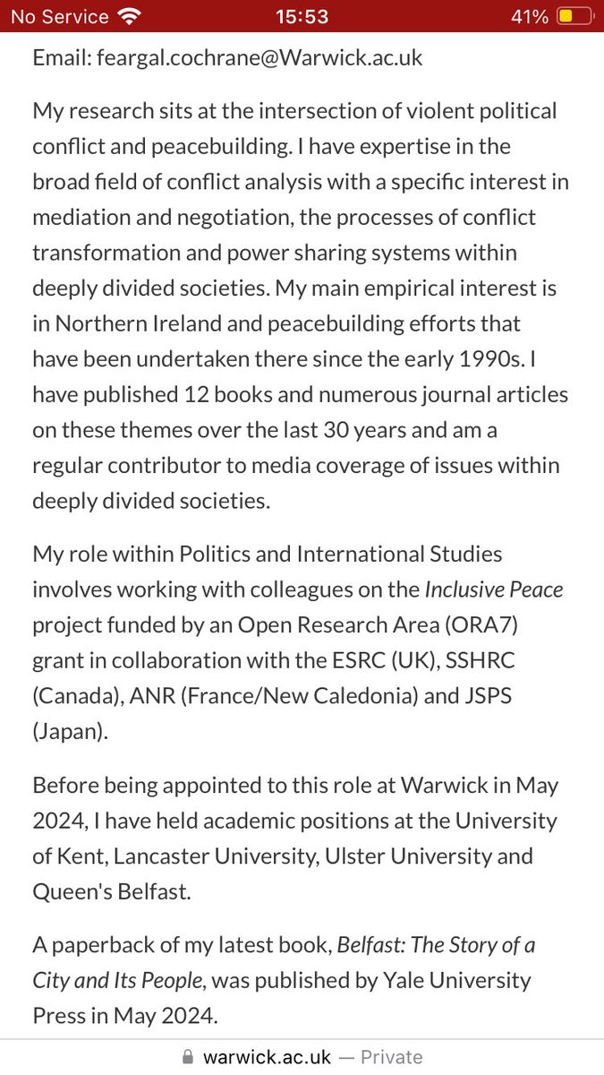 Professor Feargal Cochrane tweet media