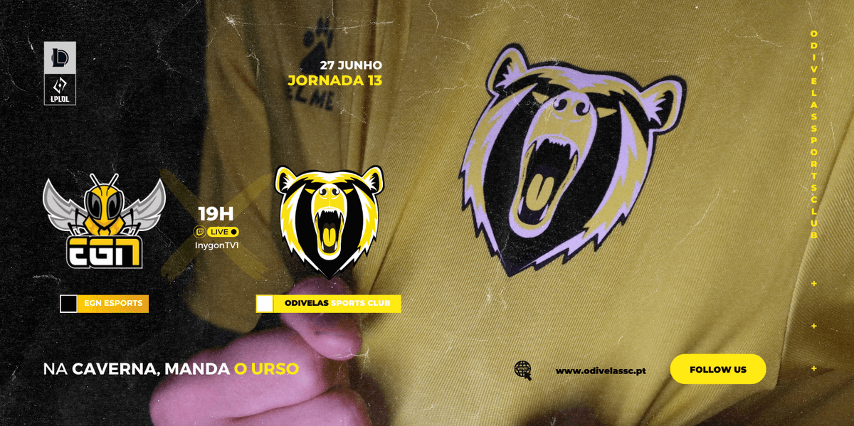 Jornada #13 - Emoção e adrenalina garantidas!

⏰19H
⚔️ EGN Esports

📹twitch.tv/inygontv1

𝑵𝒂 𝒄𝒂𝒗𝒆𝒓𝒏𝒂 𝒎𝒂𝒏𝒅𝒂 𝒐 𝒖𝒓𝒔𝒐 🐻‍❄️⚡
#garradevencedores #LPLOL #osc #odivelassc #odivelassportsclub