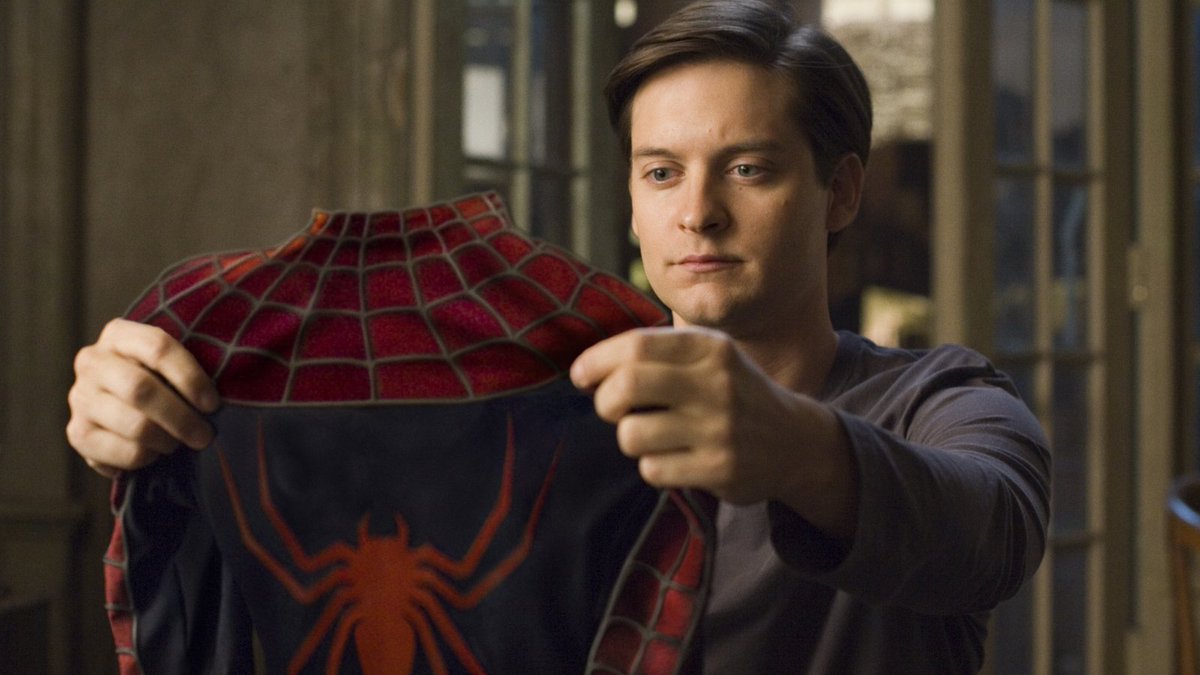 Sony's tweet image. Happy birthday to our original web-slinger, Tobey Maguire 🕷️