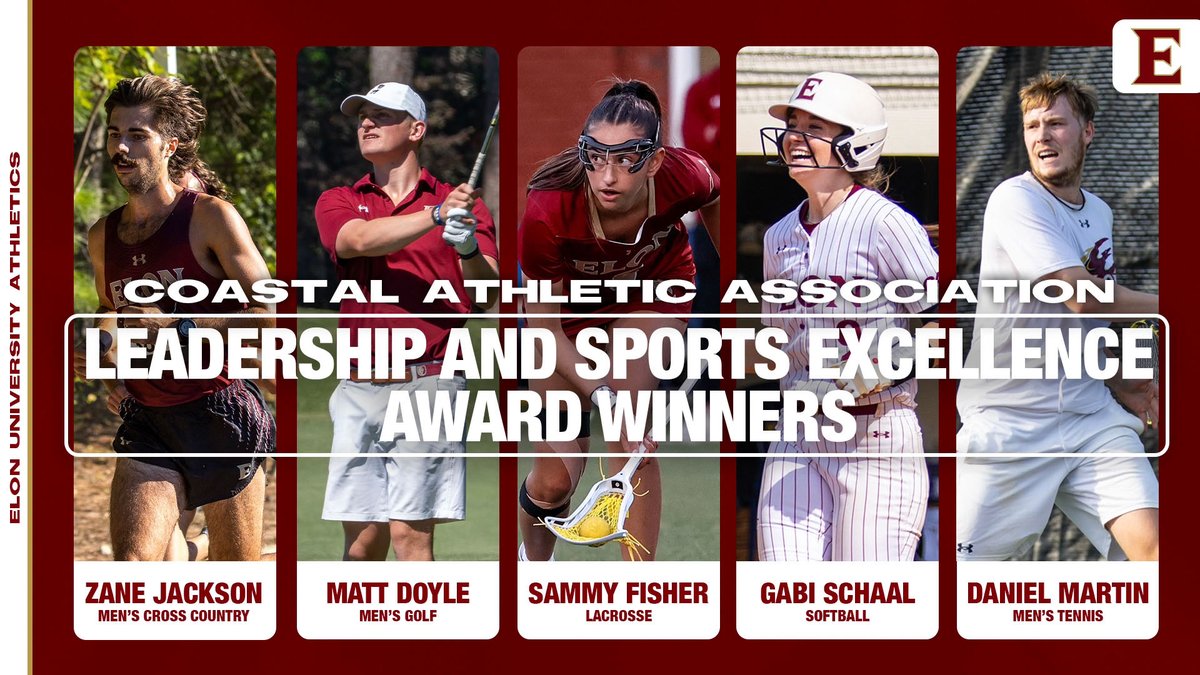 Congratulations to our CAA Leadership and Sports Excellence award winners! Elon had a CAA-high FIVE honorees! #PhoenixRising 

elonphoenix.com/news/2024/6/27…