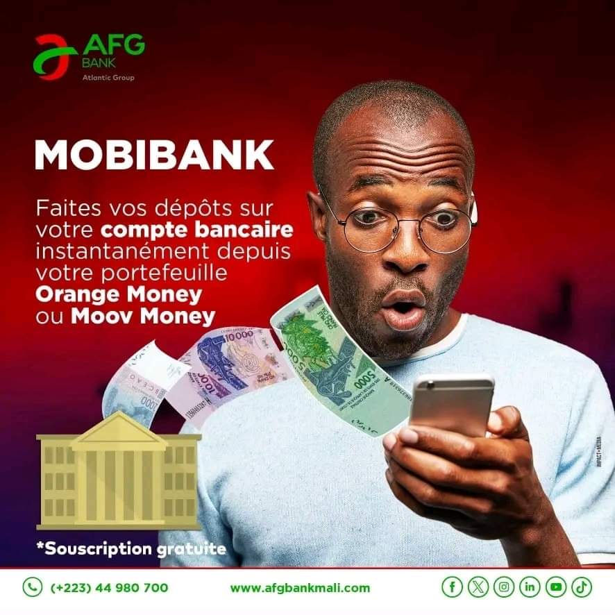 afgbankmali's tweet image. Gagnez du temps et simplifiez votre vie : déposez de l'argent directement sur votre compte bancaire depuis votre compte mobile Orange Money ou Moov Money. Plus besoin de vous déplacer, tout se fait en quelques clics, où que vous soyez.

#OrangeMoney #MoovMoney #DépôtFacile