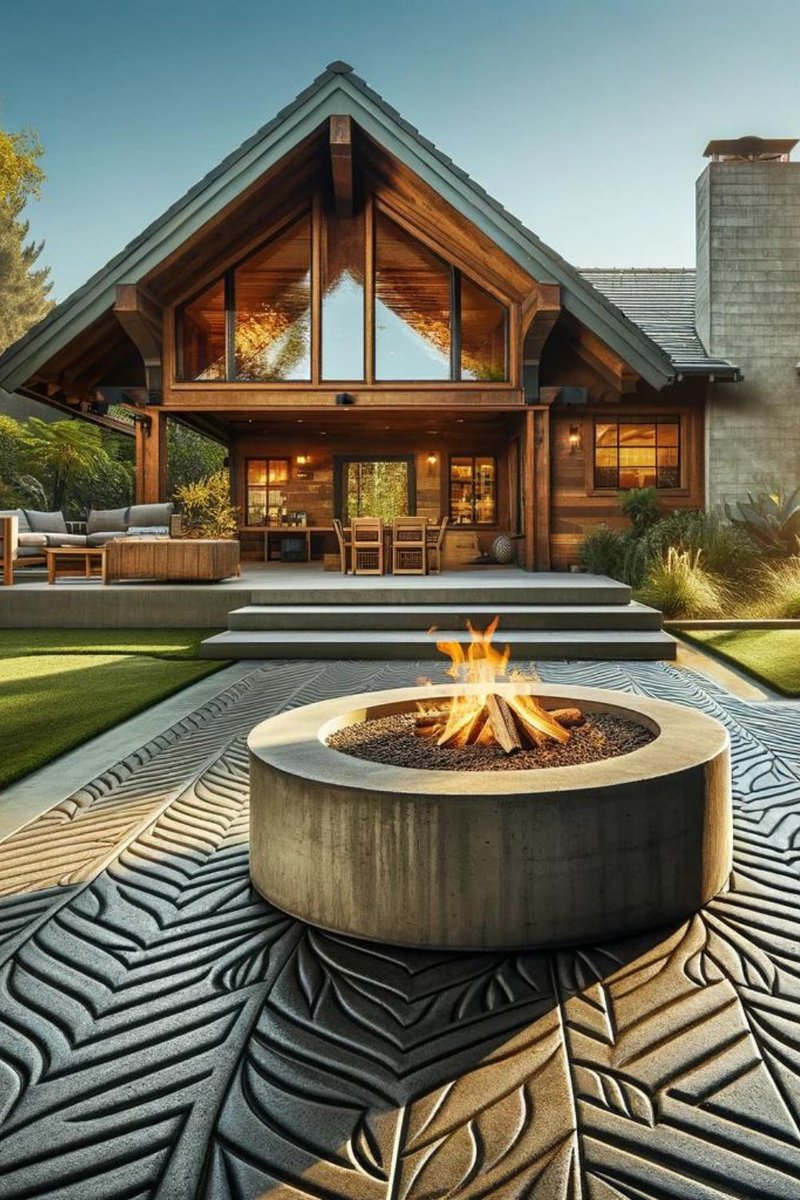 cleancutclt's tweet photo. Stamped Concrete Inspiration. Bring warmth and charm to your outdoor living space with a fire pit and stamped concrete patio. 
#FirePit #Patio #StampedConcrete #OutdoorLiving
https://t.co/HWYuG0YtSD https://t.co/j5ESp68iDX