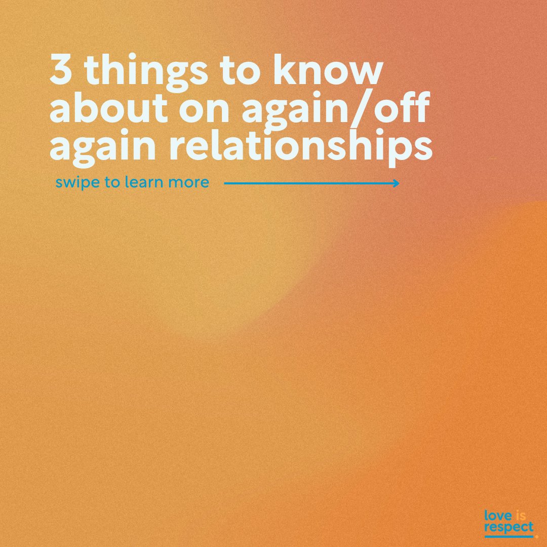 loveisrespect's tweet image. We’re firm believers that you know your situation best —  however, we can tell you why the on again/off again relationship may not be a sustainable solution for your long-term emotional wellbeing and happiness.

#HealthyRelationships #loveisrespect #Breakups