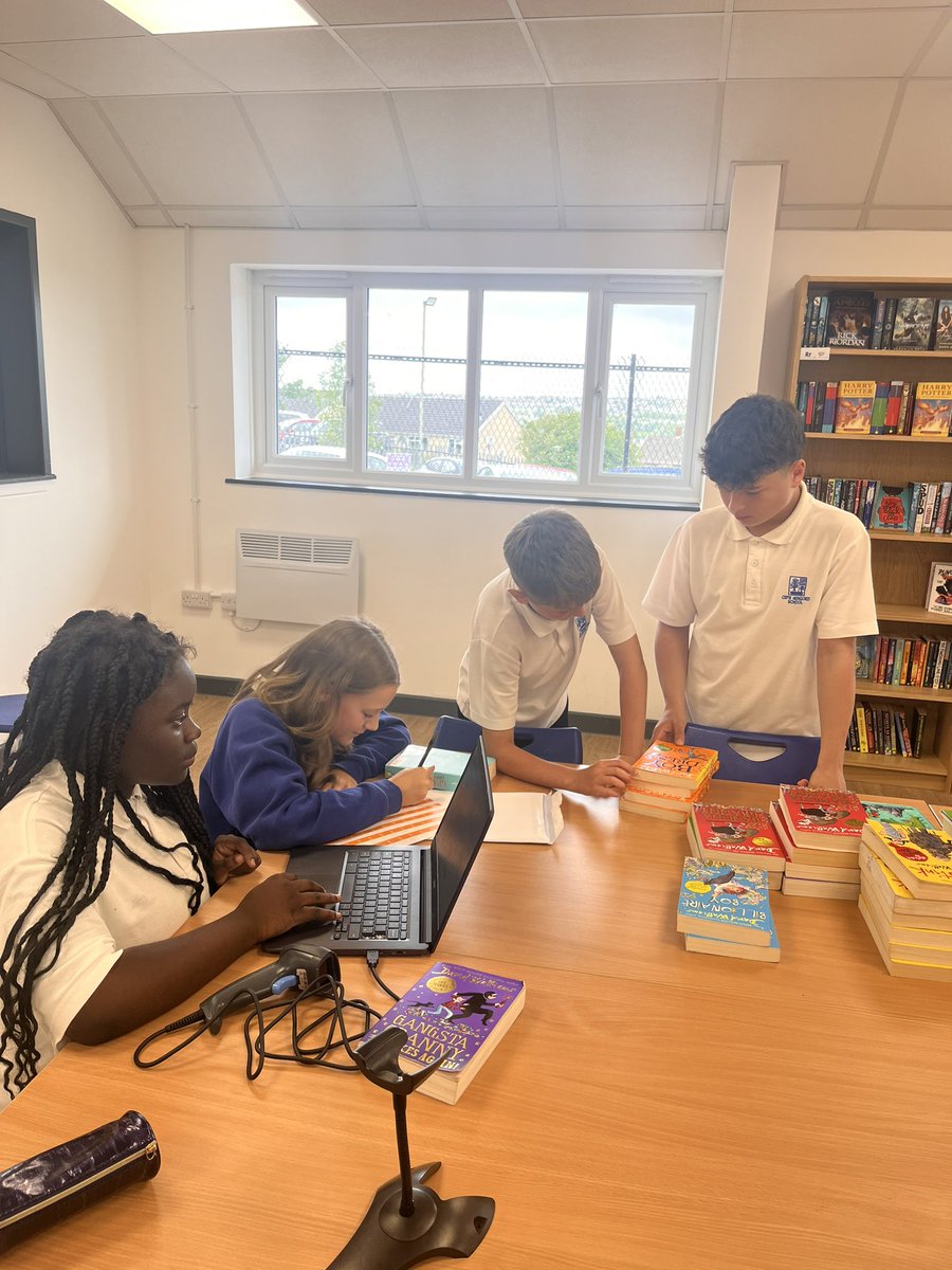 Thank you to these lovely 7A pupils for helping out in the library today 😍👏 They scanned the books, found the reading level and placed this information on a sticker to the spine of the book 📚 We can’t wait to get the library open soon 🤩 <a href="/CefnHengoed/">Cefn Hengoed Community School</a>