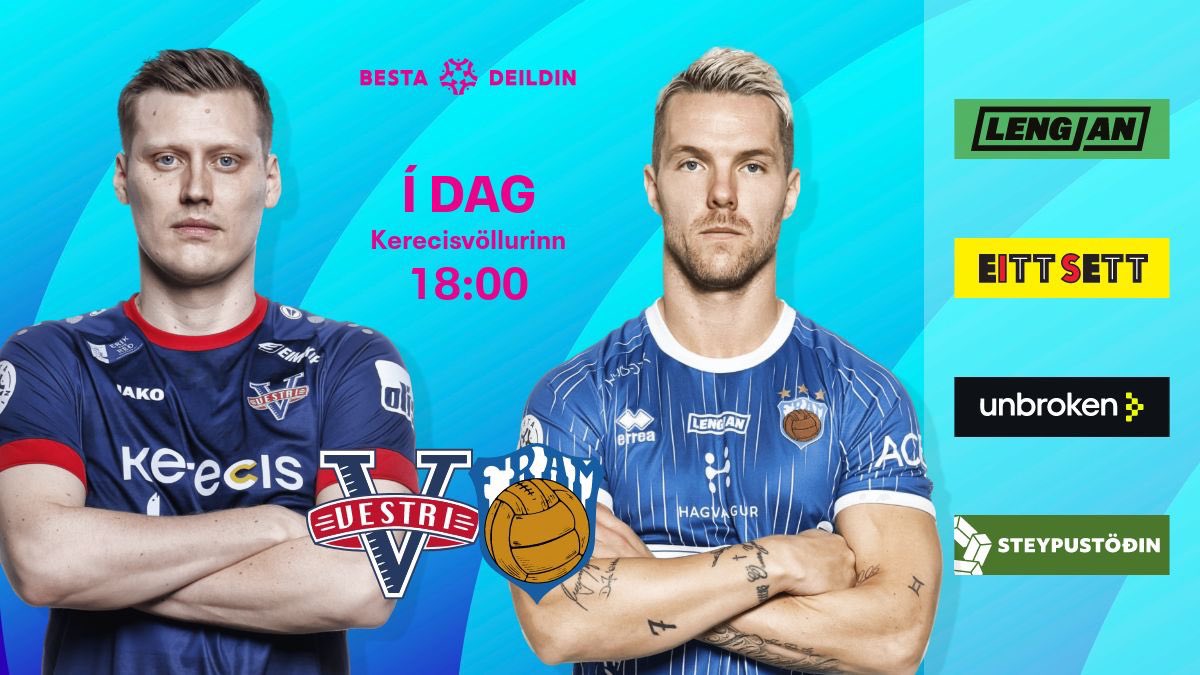 Besta deildin (@bestadeildin) on Twitter photo Framarar heimsækja Ísafjörð í dag og mæta Vestra🔥
📌 Kerecisvöllurinn
⏲️ 18:00
⚽️ <a href="/VestriF/">Vestri - Fótbolti</a> 🆚 <a href="/FRAMknattspyrna/">FRAM Reykjavík</a>
🎟️ Miðasala á stubb.is Framarar heimsækja Ísafjörð í dag og mæta Vestra🔥
📌 Kerecisvöllurinn
⏲️ 18:00
⚽️ <a href="/VestriF/">Vestri - Fótbolti</a> 🆚 <a href="/FRAMknattspyrna/">FRAM Reykjavík</a>
🎟️ Miðasala á stubb.is
