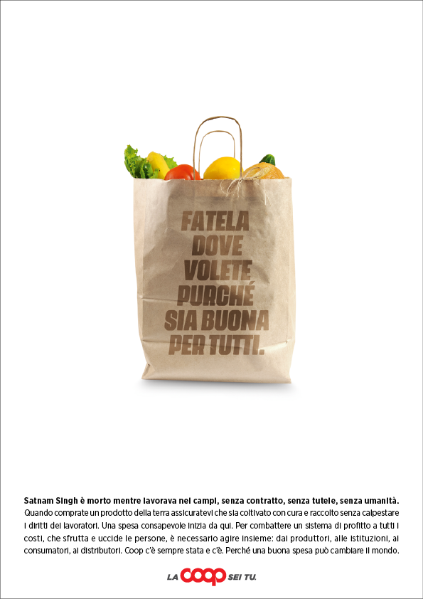 Satnam Singh è morto da solo, mentre lavorava nei campi, senza contratto né tutele. Per evitare che ciò ricapiti, produttori, istituzioni, consumatori e distributori devono lottare insieme.
Coop c’è sempre stata e c’è. Perché una buona spesa può davvero cambiare il mondo.