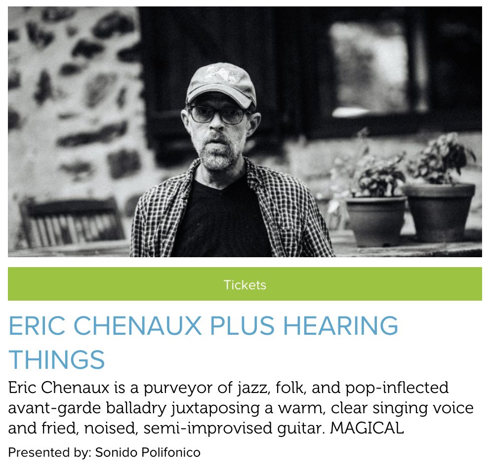 Few tickets remain for Eric Chenaux's concert at Bishops' House in Sheffield tonight.
The evening will also feature Hearing Things performing a piece inspired by Charlemagne Palestine’s Strumming Music.
bishopshouse.org.uk/event/eric-che…
Presented by Sonido Polifonico, and not to be missed!