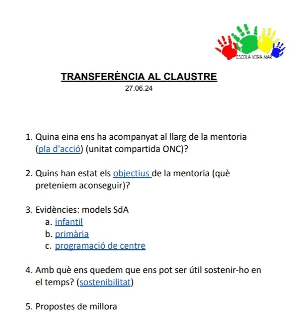 Neus Gallart Josa (@neusgallartjosa) on Twitter photo Avui, 27 de juny, l'<a href="/EVoramar/">EscVoramar</a>, tancament #mentoriacurricular
#TransferènciaClaustre
#Formació
#SituacionsAprenentatge
#Avaluacióreguladora
#Treballenequip
#Organitzacióescolar
#Escolapública
Gràcies x compartir l'impacte d la mentoria a diferents nivells: aula docent i centre! Avui, 27 de juny, l'<a href="/EVoramar/">EscVoramar</a>, tancament #mentoriacurricular
#TransferènciaClaustre
#Formació
#SituacionsAprenentatge
#Avaluacióreguladora
#Treballenequip
#Organitzacióescolar
#Escolapública
Gràcies x compartir l'impacte d la mentoria a diferents nivells: aula docent i centre!