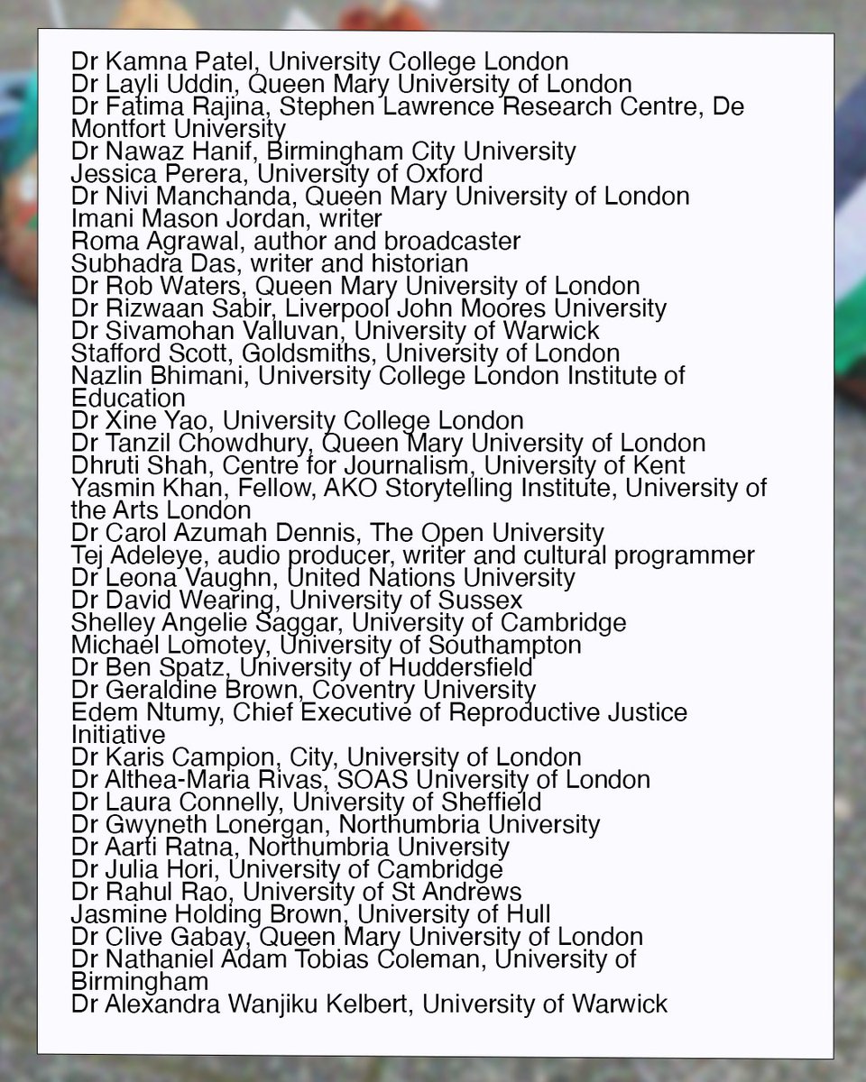 🚨BREAKING: Seventy scholars and experts in race and racism from around the world, including leading experts on racism from universities in the United States and Britain, have condemned the prosecution of Marieha Hussain in an open letter published today.