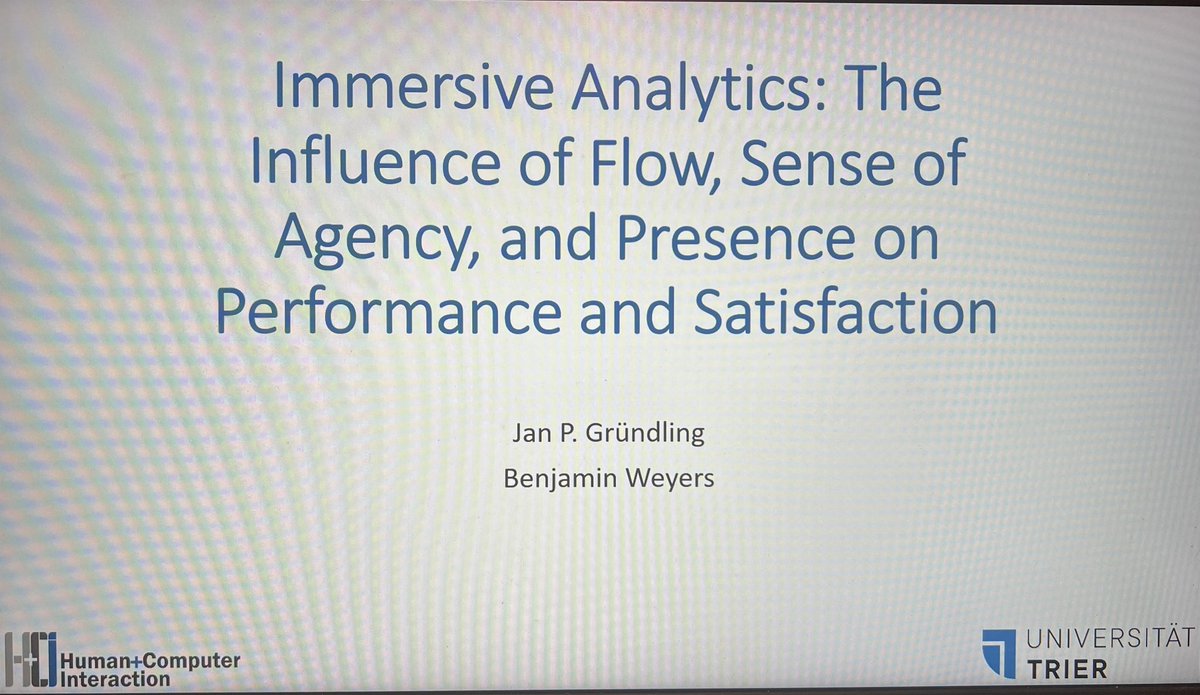 HciTrier's tweet image. Just presented our work on subjective measures for immersive analytics applications @EICSconf! Thanks Jan for this great work!