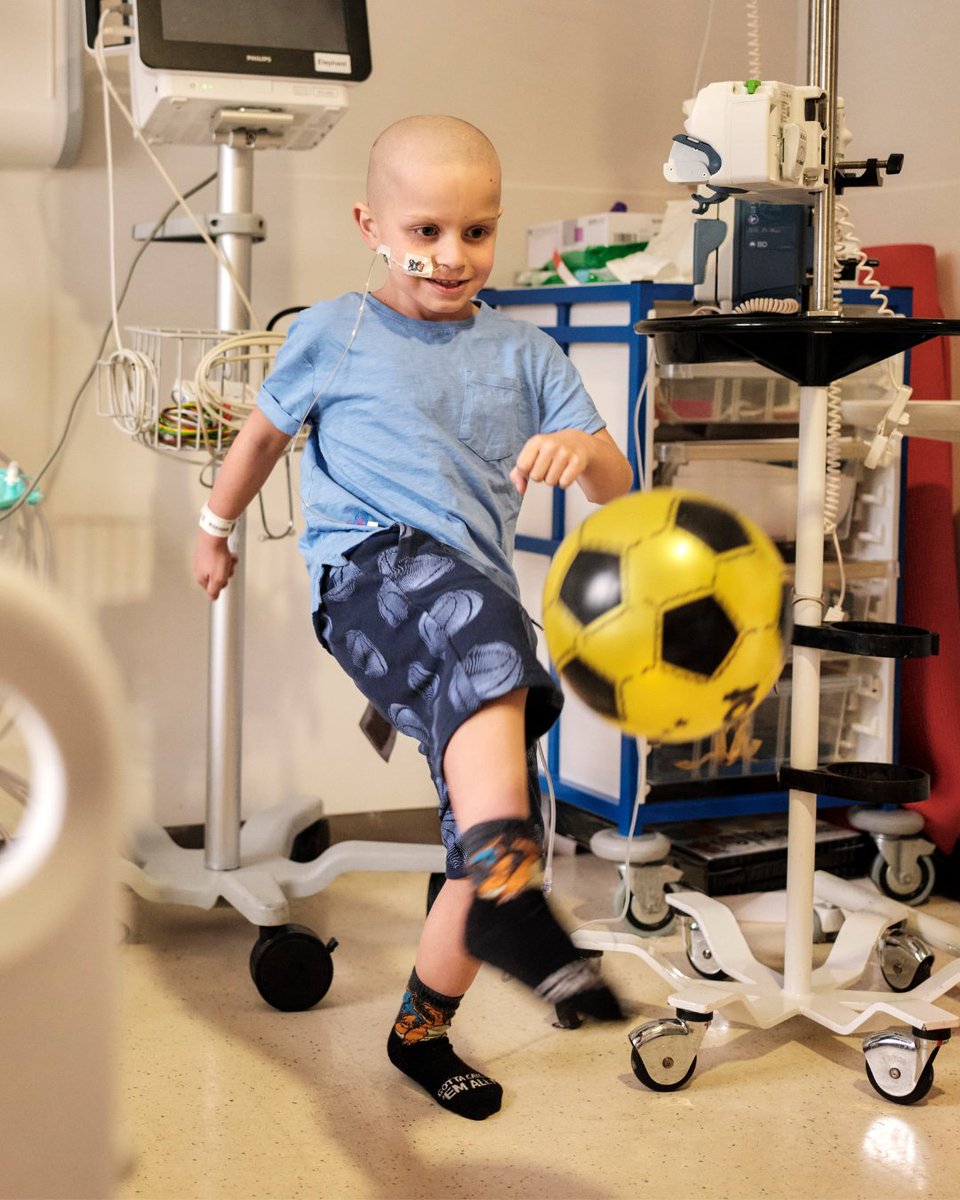 We're here to help give children like Oliver the best chance and the best childhood possible.

Oliver has always loved sport. But chemotherapy means he's had to swap running around outside for keepy-uppies in his hospital room, cheered on by his favourite physio.