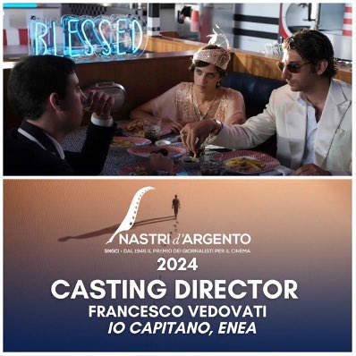 Miglior Casting Director Francesco Vedovati per i film ‘Io Capitano’ ed ‘Enea’. 
•
#nastridargento #nastridargento2024