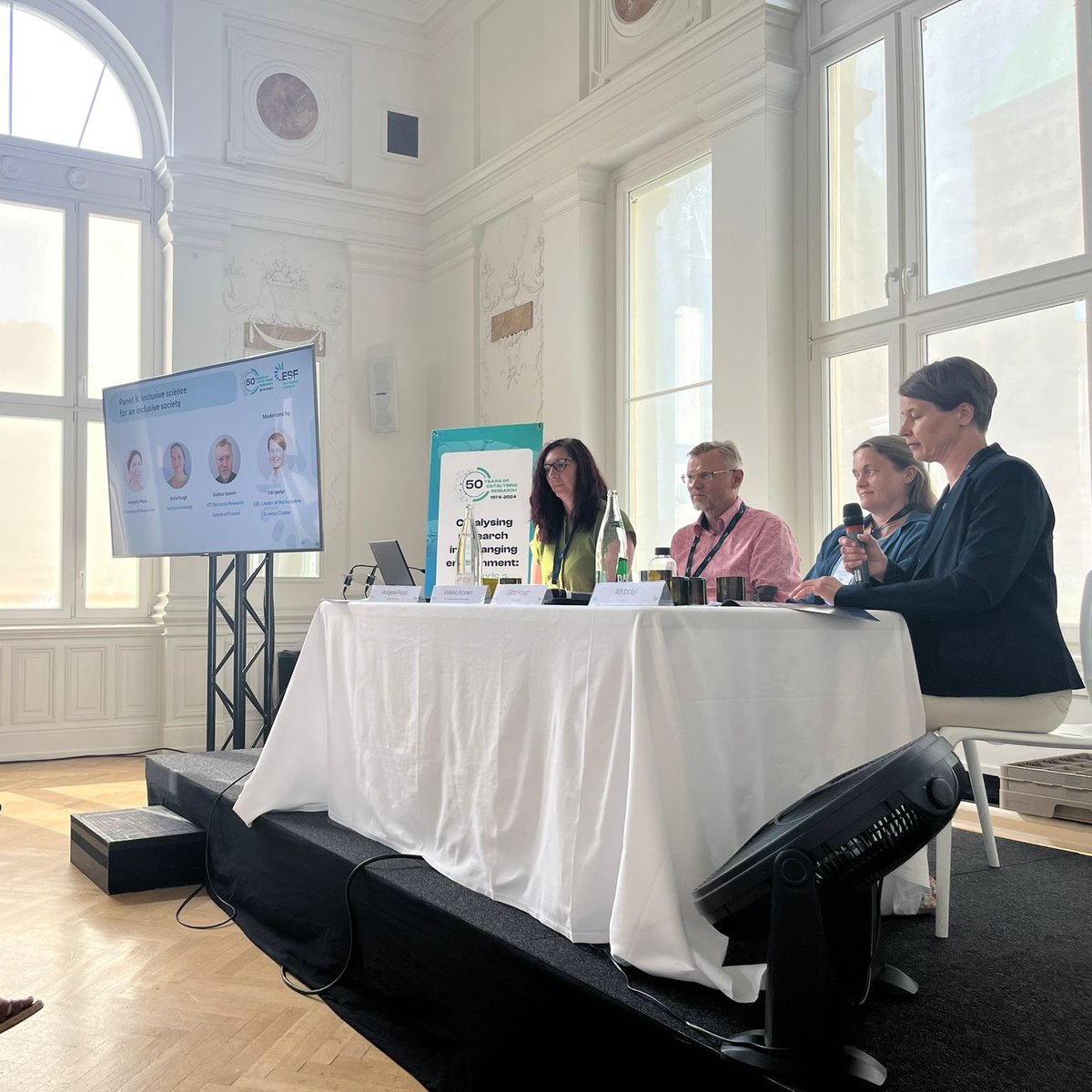 GenderSAFE_gbv's tweet photo. Thrilled to have participated in @ESF_news 50th anniversary 👏
Leader of ESF's Inclusive Science Cluster &amp; @GenderSAFE_gbv coordinator Ildiko Ipolyi moderated the panel on Inclusive Science for an Inclusive Society. Real progress requires inclusiveness and equality in research! https://t.co/PItWFkiXqm
