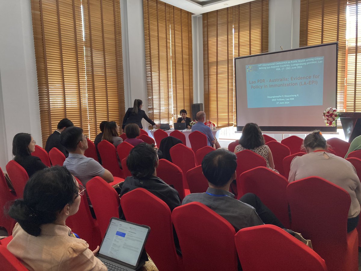 Fiona_M_Russell's tweet photo. @LabibShereen @gavi @WHOWPRO @WHO @DVannida @nat_carvalho1 @FNiyibitegeka @NHMC 6/ 

Our workshop at the Mekong Public Health conference on learning public health systems &amp; knowledge translation, using EPI policy as an eg

Prof Crawford on @WHO NITAG Network

Dr Thip on our Lao-Australia Evidence to Immunization Policy project 

Dr Mick on future research https://t.co/CIyKRBn3oz