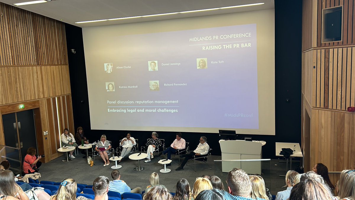 In our final session today at the #MidsPRConf were treated to a brilliant expert panel discussion featuring <a href="/kat_isha/">Katrina Marshall</a> <a href="/katetoft/">KATE TOFT</a> <a href="/r_m_fernandez/">Richard Fernandez</a> and Daniel Jennings chaired by <a href="/pitchwitch/">Alison Clarke</a> exploring the legal and moral challenges within the #PR landscape
