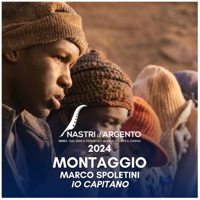A Marco Spoletini per ‘Io Capitano’ il Nastro d’Argento per il Montaggio.
•
#nastridargento #nastridargento2024
