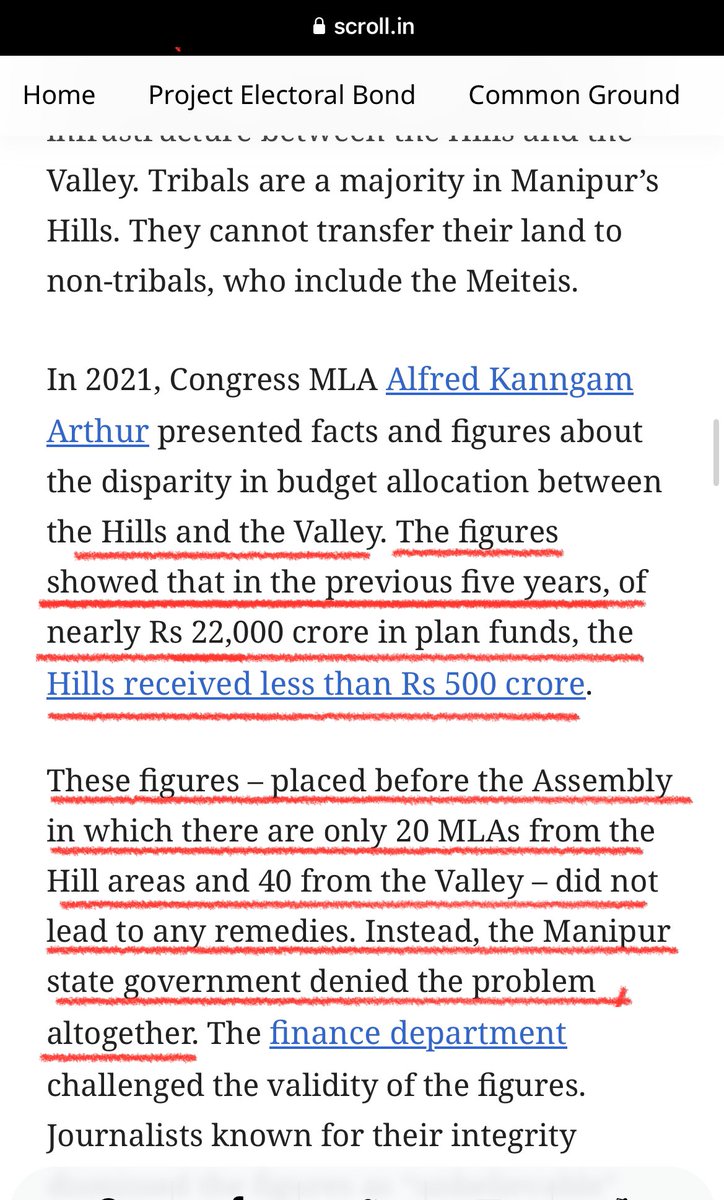 pbkhuptong's tweet photo. Tribals in Manipur or the Hill people face severe neglect from the Majority Meitei community. Only 2.2% to state budget allocated for the hill peoples.

Despite constitutional protections under Article 371C, Meitei disregard these safeguards, trying to grab our ancestral lands and rights with impunity.  And they advocate for Scheduled Tribe status, which would further restrict our opportunities.

This treatment represents an unprecedented level of discrimination against Hill tribes in Indian history.