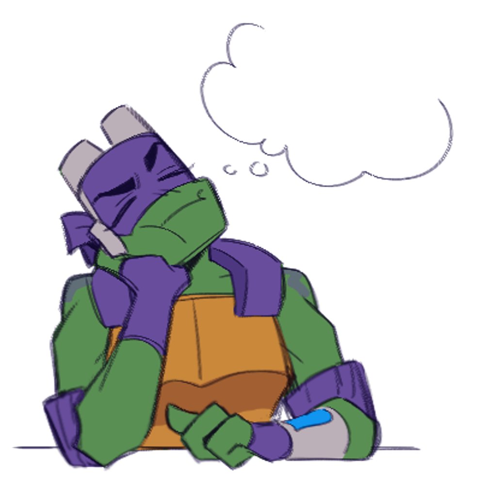 nonat3llo's tweet photo. What is he thinking about... (wrong answers only)

#rottmnt #rottmntfanart #rottmntdonnie https://t.co/Vq0Je9Z0EO