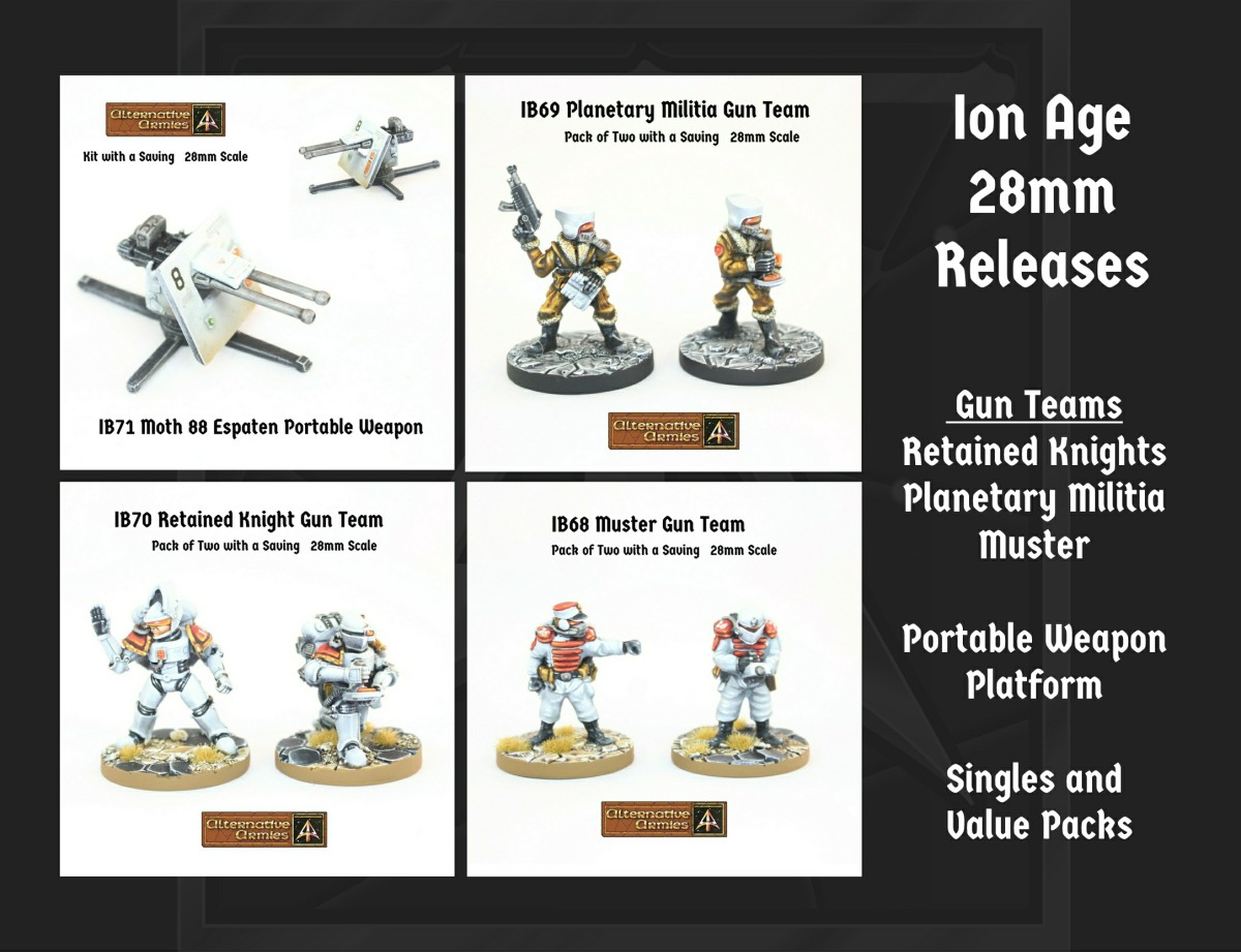 alternat_armies's tweet photo. New 28mm Ion Age releases! Gun Teams and Portable Weapon. Lots to see in this one. Boom! #alternativearmies #theionage #wargaming #tabletopgaming #metalminiatures
https://t.co/BAGazyki6k
https://t.co/oMnPRy5Xuh https://t.co/Ss7VYAy5a5