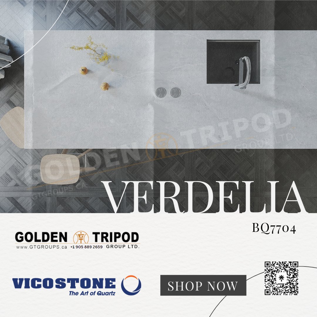 GoldenTripod's tweet image. Transform your kitchen into a masterpiece with the Vicostone Verdelia Quartz &amp;amp; its stunning blend of green hues and intricate patterns. Golden Tripod: 121 Granton Dr Unit #24 Richmond Hill ON L4B3N4 Phone: 905-889-2659 #Vicostone #VerdeliaQuartz #KitchenDesign #SophisticatedStyle